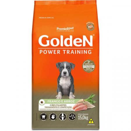 Ração Seca PremieR Pet Golden Power Training Cães Filhotes Frango e Arroz - 15 Kg